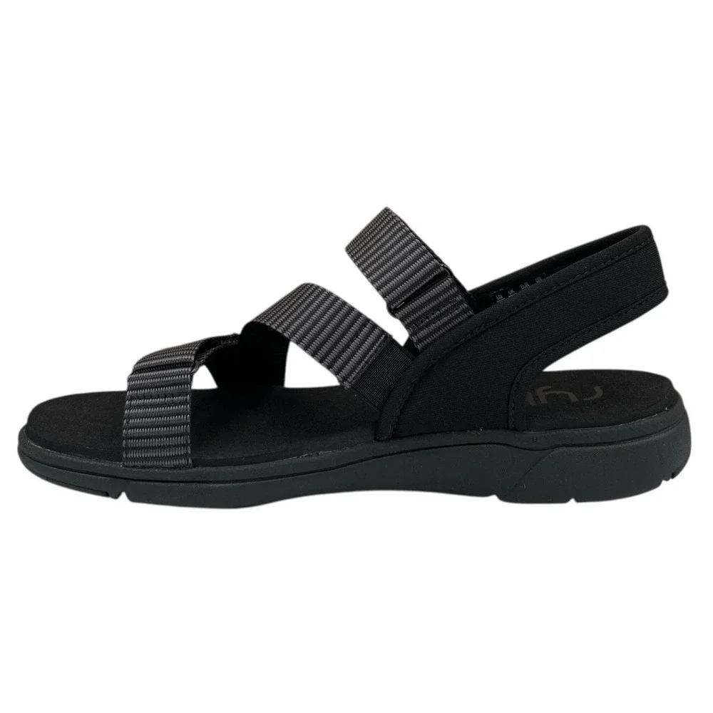 Ryka Womens Manifest Sport Adjustable Sandals Size 8.5 Black Lightweight Comfort